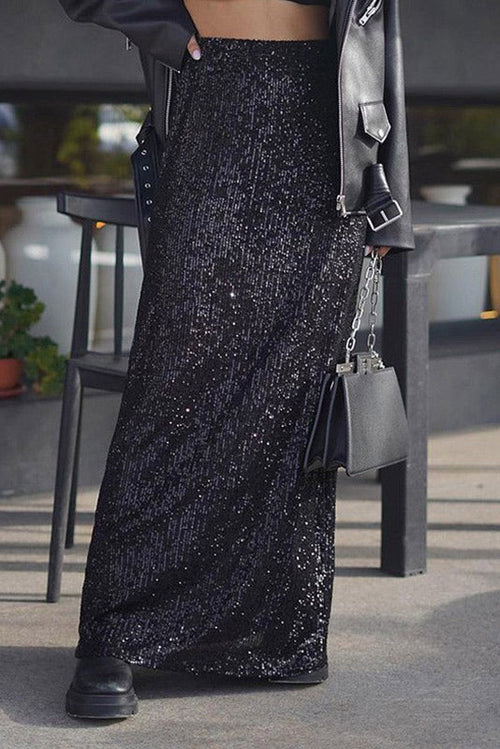 Weitese Dress Women's Casual Holiday Party Sequined Homecoming Dress Ankle-Length Party Dress Lower Body Skirt